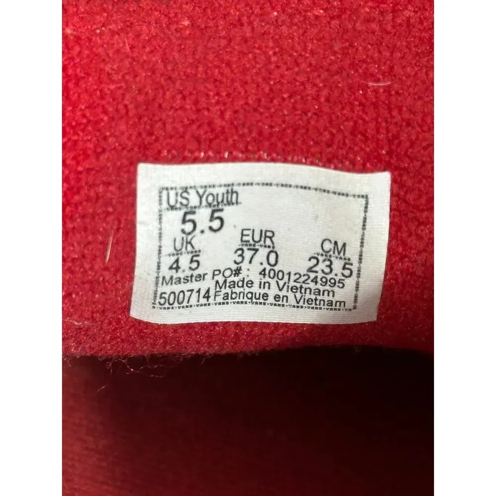 Vans Youth size 5.5 Red Suede Skate Shoes Gum Sole Kids Sneakers